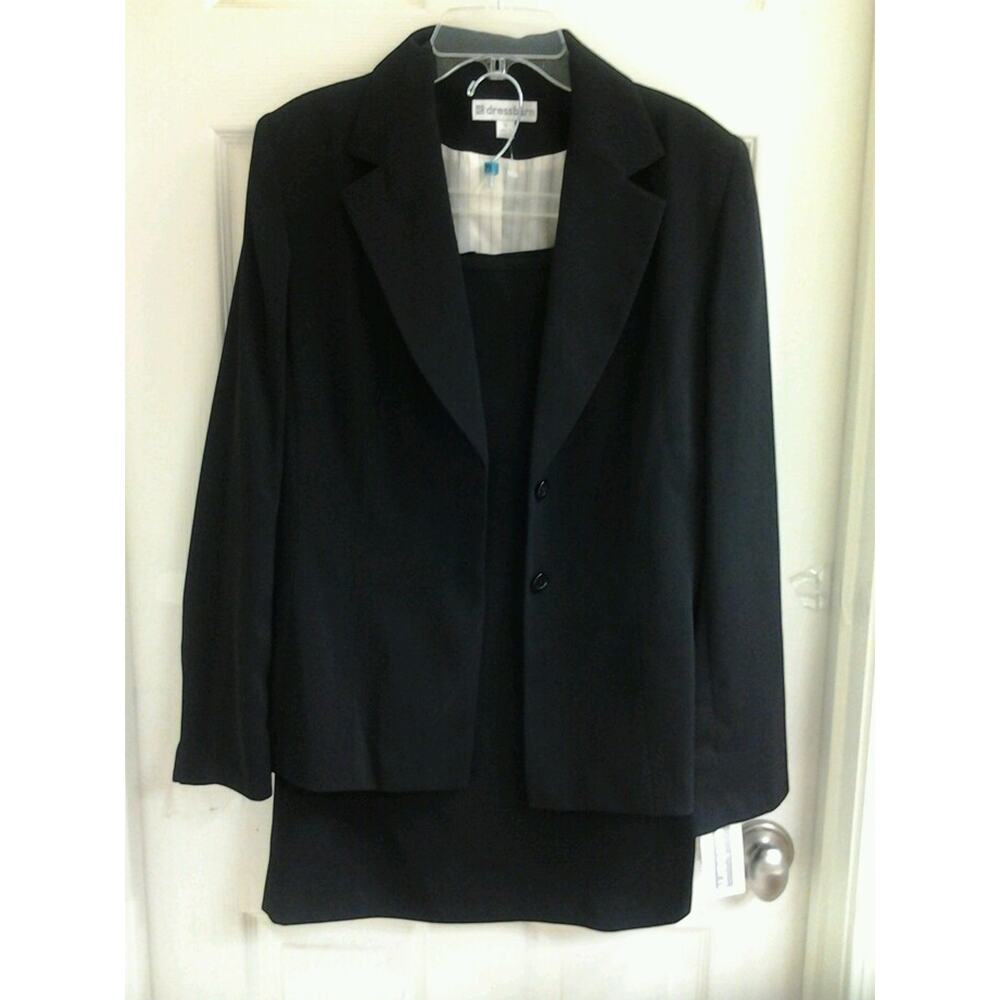 Dress Barn Suit, 2-pc Career Jacket & Skirt, womens 8 black Coord Set  NWT $129